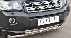 19 649 р. Защита переднего бампера (2 трубыØ63 и 42 мм, нержавейка) Russtal  Land Rover Freelander  L359 (2006-2010). Увеличить фотографию 3