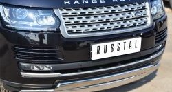 27 649 р. Защита переднего бампера (2 трубыØ75х42 мм, нержавейка) Russtal  Land Rover Range Rover  4 L405 (2012-2017). Увеличить фотографию 2