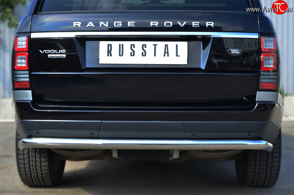 5 599 р. Одинарная защита заднего бампера из трубы диаметром 63 мм (Voque) Russtal  Land Rover Range Rover  4 L405 (2012-2017)