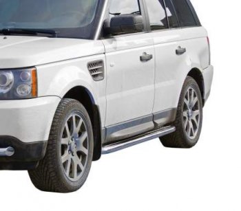 Защита порогов ТехноСфера (Техно Сфера) (Сталь с покрытием, с алюминиевым листом, d63.5 mm) Land Rover Range Rover 3 L322 дорестайлинг (2002-2006)