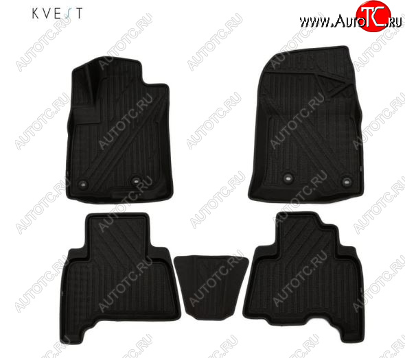 4 649 р. Комплект ковриков салона Kvest  Lexus GX  460 (2013-2024) (Черный, черный кант)