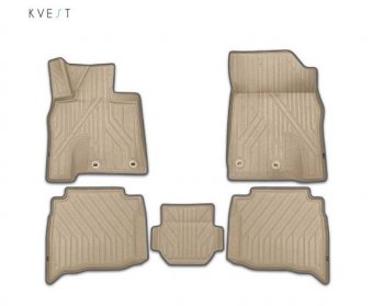 1 469 р. Комплект ковриков салона Kvest  Lexus GX  460 (2013-2024) (Бежевый, черный кант). Увеличить фотографию 1