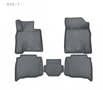 5 999 р. Комплект ковриков салона Kvest  Lexus GX  460 (2013-2024) (Серый, черный кант). Увеличить фотографию 1