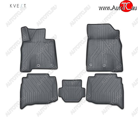 5 999 р. Комплект ковриков салона Kvest  Lexus GX  460 (2013-2024) (Серый, черный кант)
