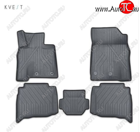 1 286 р. Комплект ковриков салона Kvest  Lexus GX  460 (2013-2024) (Серый, серый кант)
