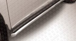 Защита порогов из круглой трубы диаметром 57 мм с загнутыми краями Slitkoff Lexus RX 270 AL20 дорестайлинг (2015-2019)