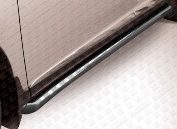 14 299 р. Защита порогов Slitkoff (Ø 76 мм, труба с гибами)  Lexus RX  270 (2015-2019) (Сталь с полимерным покрытием. Цвет: черный). Увеличить фотографию 1