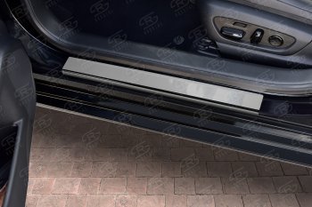 1 099 р. Накладки порожков салона Russtal Lexus ES350 XV70 дорестайлинг (2018-2021) (Нержавейка полированная). Увеличить фотографию 2