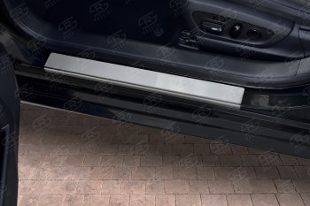 1 099 р. Накладки порожков салона Russtal  Lexus ES350  XV70 (2018-2022) (Нержавейка шлифованная). Увеличить фотографию 2