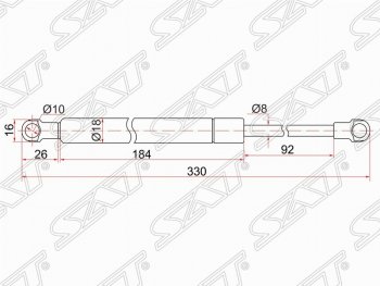 559 р. Упор крышки багажника SAT (газовый) Lexus GX 460 2 J150 1-ый рестайлинг (2013-2019). Увеличить фотографию 1