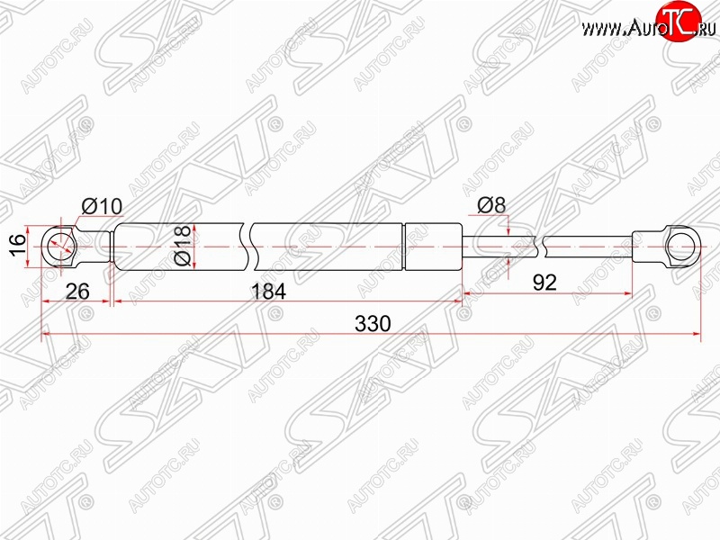 559 р. Упор крышки багажника SAT (газовый) Lexus GX 460 2 J150 1-ый рестайлинг (2013-2019)