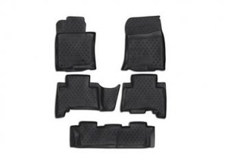 Комплект 3D ковриков салона Element (полиуретан) Lexus (Лексус) GX (джи)  460 (2009-2024) 460 2 J150 дорестайлинг, 2 J150 1-ый рестайлинг, 2 J150 2-ой рестайлинг  (Черные)
