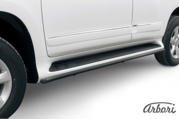 7 649 р. Защита заднего бампера Arbori (черная, 1 труба d42 mm).  Lexus GX  460 (2009-2013). Увеличить фотографию 1