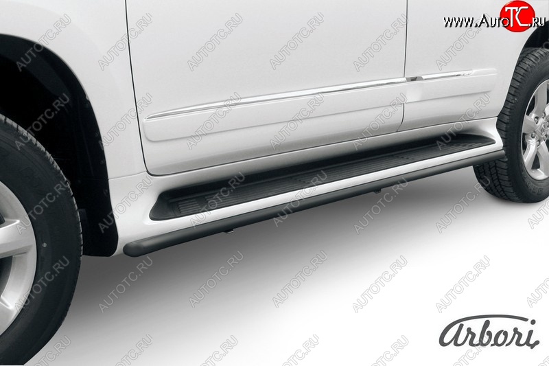 7 649 р. Защита заднего бампера Arbori (черная, 1 труба d42 mm).  Lexus GX  460 (2009-2013)