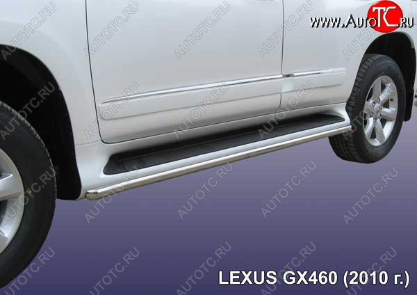 9 749 р. Защита порогов из труб d42 Slitkoff  Lexus GX  460 (2009-2013) (Цвет: серебристый)