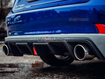 16 499 р. Диффузор заднего бампера MV tuning (со стоп сигналом и килями) Lexus IS250 XE30 седан дорестайлинг (2013-2016) (Неокрашенный). Увеличить фотографию 2