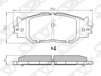 1 189 р. Колодки тормозные SAT (передние) Lexus IS250 XE30 седан дорестайлинг (2013-2016). Увеличить фотографию 1