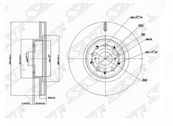 Передний тормозной диск SAT Lexus LS 460 XF40 2-ой рестайлинг (2012-2017)