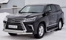 24 999 р. Защита переднего бампера (2 трубыØ63 мм, нержавейка) SLITKOFF  Lexus LX450d  J200 (2015-2022) 2-ой рестайлинг. Увеличить фотографию 2