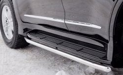 13 349 р. Защита порогов из круглой трубы диаметром 42 мм Russtal  Lexus LX  450d (2015-2024). Увеличить фотографию 2