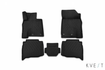 Коврик в салони премиум-класса Kvest (черный/черный) Lexus LX 570 J200 2-ой рестайлинг (2015-2024)