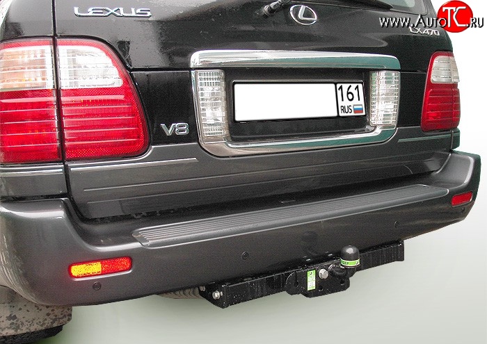 6 799 р. Фаркоп Лидер Плюс (до 1200 кг)  Lexus LX  470 (1998-2002), Toyota Land Cruiser  100 (1998-2007) (Без электропакета)