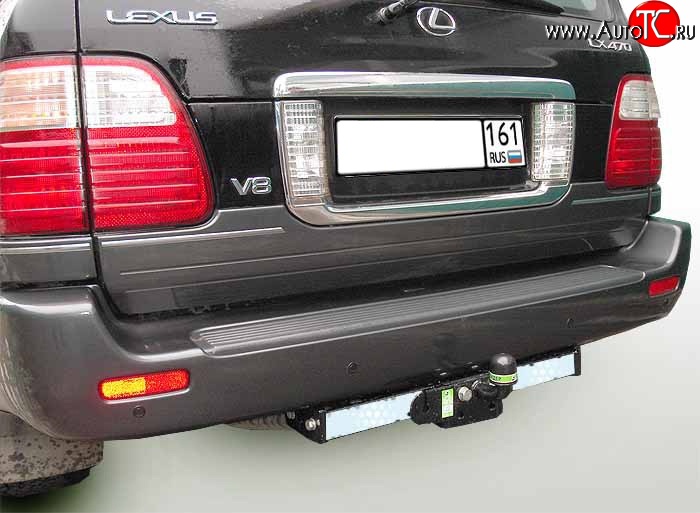10 449 р. Фаркоп Лидер Плюс (с нержавеющей пластиной) Toyota Land Cruiser 100 1-ый рестайлинг (2002-2005) (Без электропакета)