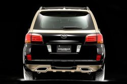 15 349 р. Накладка на задний бампер GOLDMAN DAMD  Lexus LX570  J200 (2007-2012) дорестайлинг (Неокрашенная). Увеличить фотографию 2