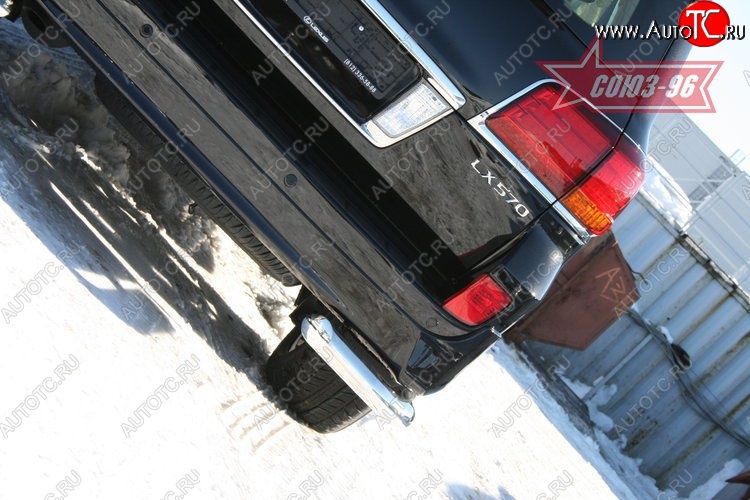 18 629 р. Защита заднего бампера из боковых уголков Sport Souz-96 (d76)  Lexus LX  570 (2007-2012)