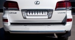 6 949 р. Защита заднего бампера (Ø76 мм, нержавейка) Russtal  Lexus LX  570 (2007-2012). Увеличить фотографию 2