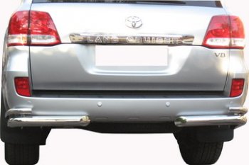 10 999 р. Защита заднего бампера WINBO (уголки, Ø76 и 38 мм, нержавейка) Toyota Land Cruiser 200 1-ый рестайлинг (2012-2015). Увеличить фотографию 3