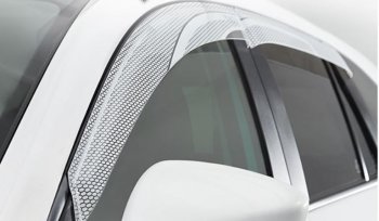 2 499 р. Дефлектора окон CA-Plastic  Lexus LX  570 (2015-2024) (Серия Art белая, Без хром.молдинга, Крепление только на скотч). Увеличить фотографию 2