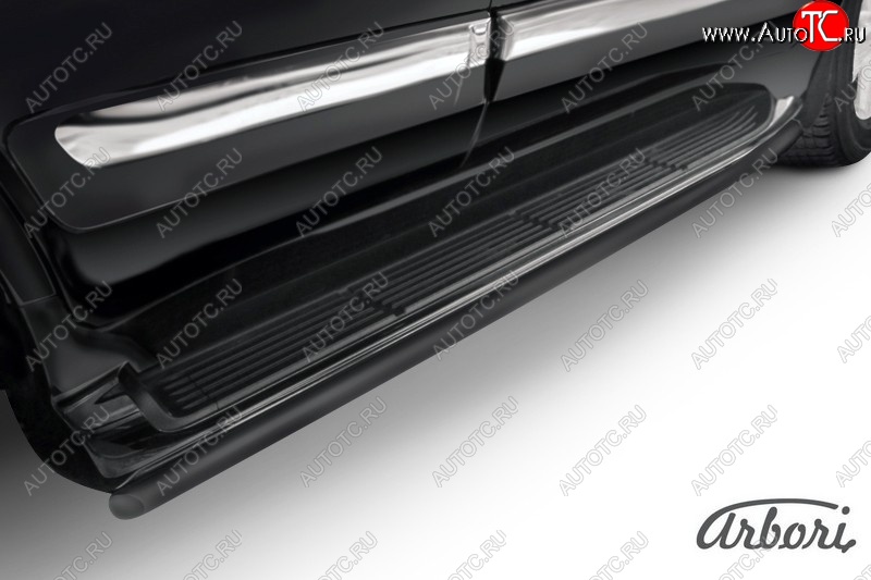 11 549 р. Защита заднего бампера Arbori (черная, 1 труба d42 mm).  Lexus LX  570 (2012-2015)