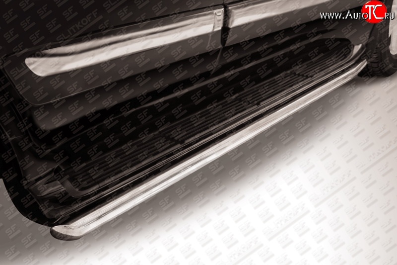 19 999 р. Защита штатных порогов из круглой трубы диаметром 57 мм Slitkoff  Lexus LX  570 (2012-2015) (Нержавейка, Полированная)