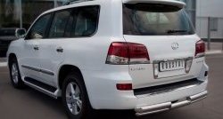 22 999 р. Защита заднего бампера (2 трубы Ø76 и 42 мм, нержавейка) SLITKOFF  Lexus LX570  J200 (2012-2015) 1-ый рестайлинг. Увеличить фотографию 3