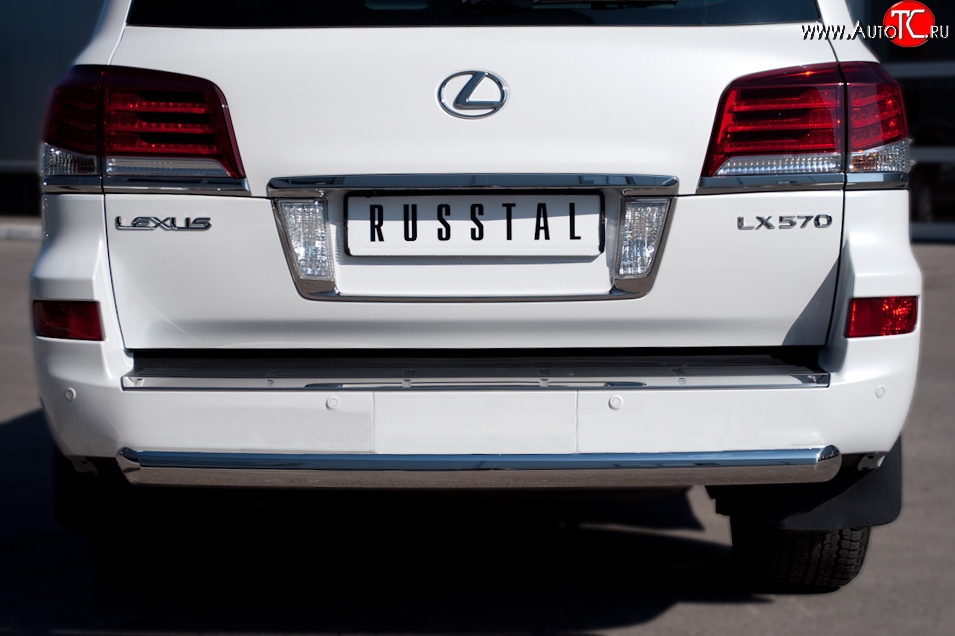6 949 р. Одинарная защита заднего бампера из трубы диаметром 76 мм Russtal  Lexus LX  570 (2012-2015)