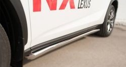 Защита порогов из круглой трубы диаметром 63 мм F SPORT Russtal Lexus NX 200T (2015-2024)