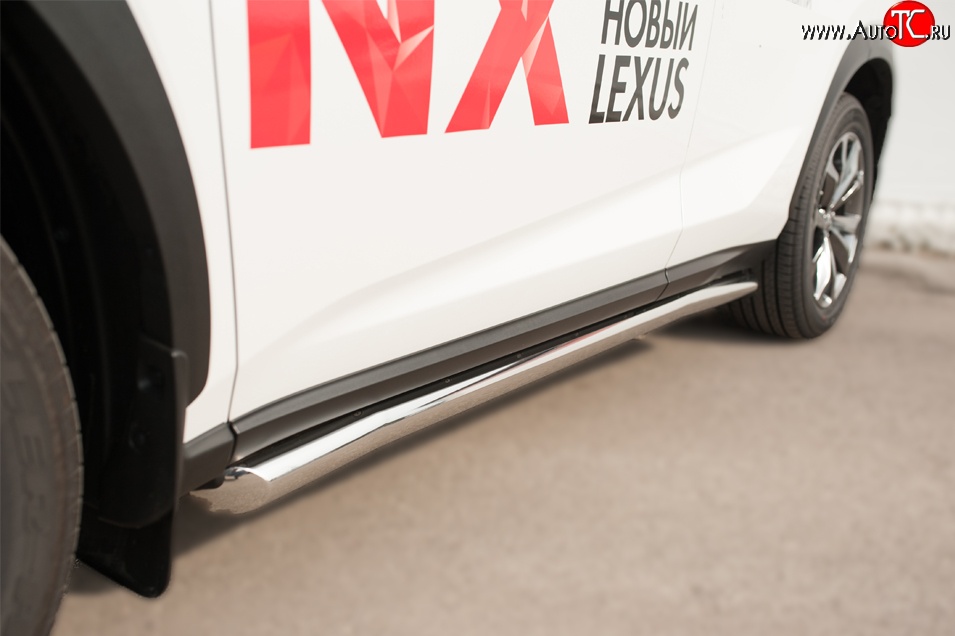 17 799 р. Защита порогов из круглой трубы диаметром 63 мм F SPORT Russtal  Lexus NX  200T (2015-2024)