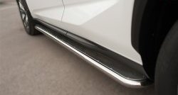 24 749 р. Широкая защита порогов F SPORT Russtal  Lexus NX  200T (2015-2024) (Текстура поверхности листа №1). Увеличить фотографию 1
