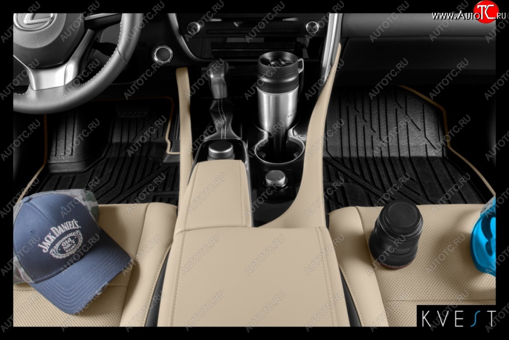 5 999 р. Коврик в салони премиум-класса Kvest (бежевый/серый)  Lexus NX  200T (2015-2024)