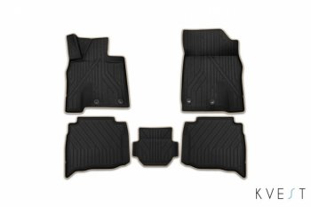 5 349 р. Коврик в салони премиум-класса Kvest (черный/бежевый)  Lexus NX  200T (2015-2024). Увеличить фотографию 1