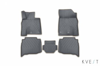 5 999 р. Коврик в салони премиум-класса Kvest (серый/бежевый) Lexus NX 200T (2015-2024). Увеличить фотографию 1