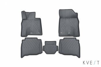 5 999 р. Коврик в салони премиум-класса Kvest (серый/черный)  Lexus NX  200T (2015-2024). Увеличить фотографию 1