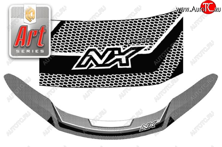 2 599 р. Дефлектор капота CA-Plastiс exclusive  Lexus NX  300h (2014-2017) (Серия Art серебро)