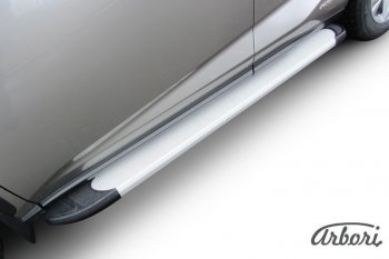 10 979 р. Порожки для ног Arbori Optima Silver Lexus NX 300h Z10 дорестайлинг (2014-2017). Увеличить фотографию 2