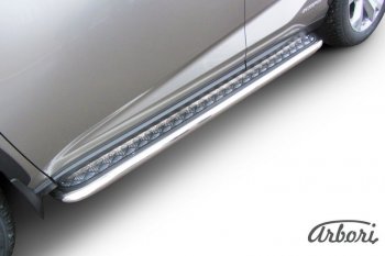18 449 р. Защита штатных порогов с листом Arbori (труба - нержавейка d42, лист - алюминий) Lexus NX 300h Z10 дорестайлинг (2014-2017). Увеличить фотографию 2