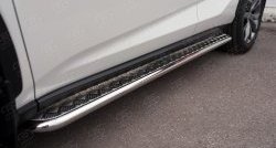24 599 р. Порожки для ног (Ø42) Russtal  Lexus NX  200 (2014-2017) (лист - алюминий, профиль - нержавейка). Увеличить фотографию 3