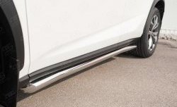 Защита порогов из круглой трубы диаметром 63 мм Russtal Lexus NX 200 Z10 дорестайлинг (2014-2017)
