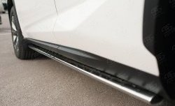 50 949 р. Защита порогов из овальной трубы диаметром 75x42 мм с проступью Russtal  Lexus NX  200 (2014-2017). Увеличить фотографию 3