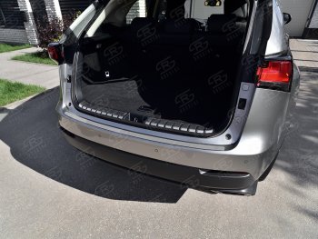 2 199 р. Защитная накладка заднего бампера Russtal  Lexus NX  200 (2014-2017) (Нержавейка шлифованная). Увеличить фотографию 1